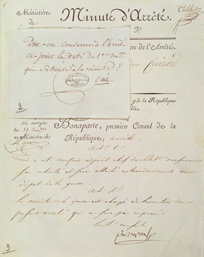 Documento ufficiale firmato da Napoleone I (1769-1821) 1 Vendemiaire An 9 (23 settembre 1800) da French School